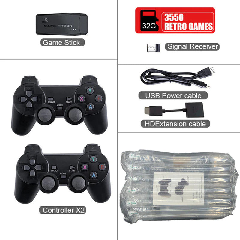 Video Game Console 2.4G Double Wireless Controller Game Stick 4K 10000 Games 64 32GB Retro Games for PS1/GBA Boy Christmas Gift