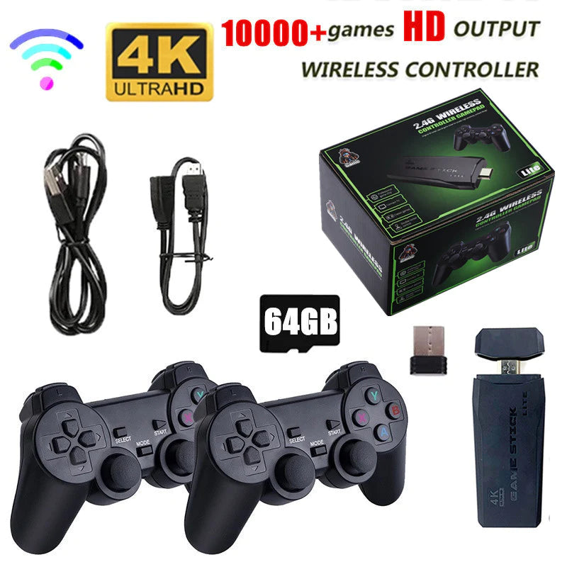 Video Game Console 2.4G Double Wireless Controller Game Stick 4K 10000 Games 64 32GB Retro Games for PS1/GBA Boy Christmas Gift