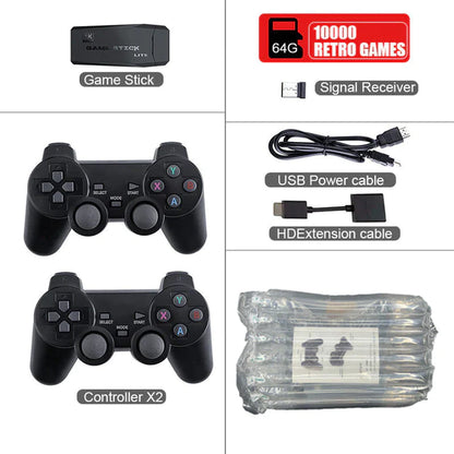 Video Game Console 2.4G Double Wireless Controller Game Stick 4K 10000 Games 64 32GB Retro Games for PS1/GBA Boy Christmas Gift